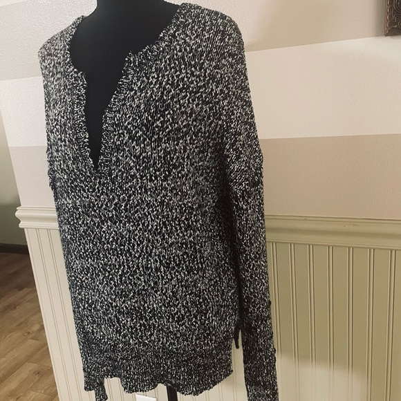 Volcom Keepin CozyWomen's Black and White V-Neck Sweater - Picture 2 of 14